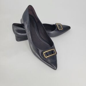 tory burch black Georgia Pointed Toe Flats slip ons loafers size 8.5